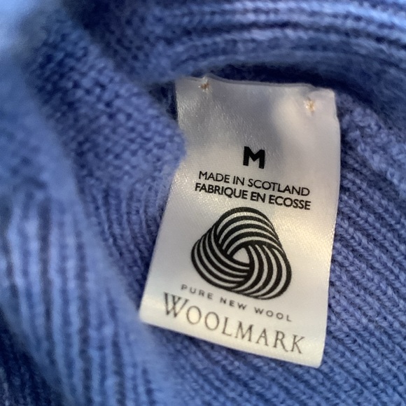 NWT St. Andrew’s Old Course Quarter Zip Wool Sweater in Ocean Blue - Picture 8 of 10